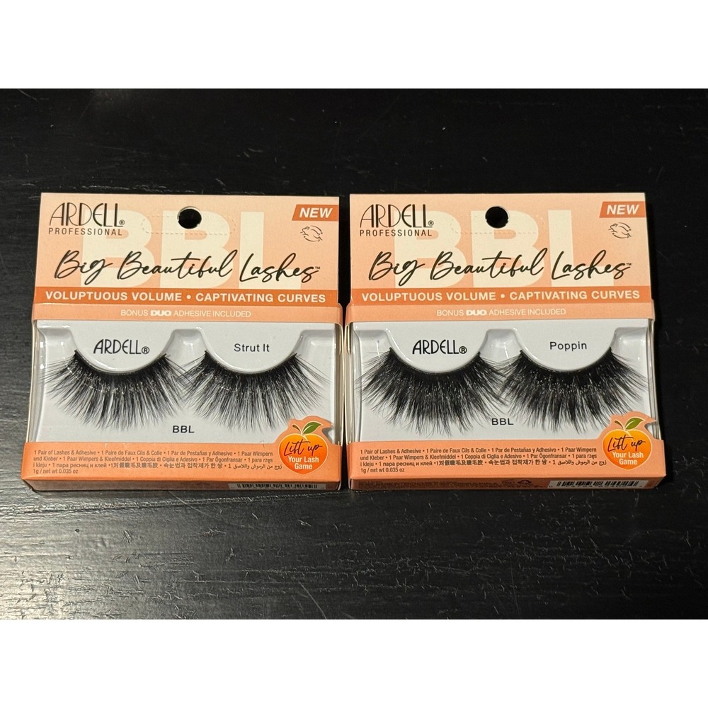 Lot NEW False Lashes Ardell‎ Professional Big Beautiful BBL Strut It & Poppin